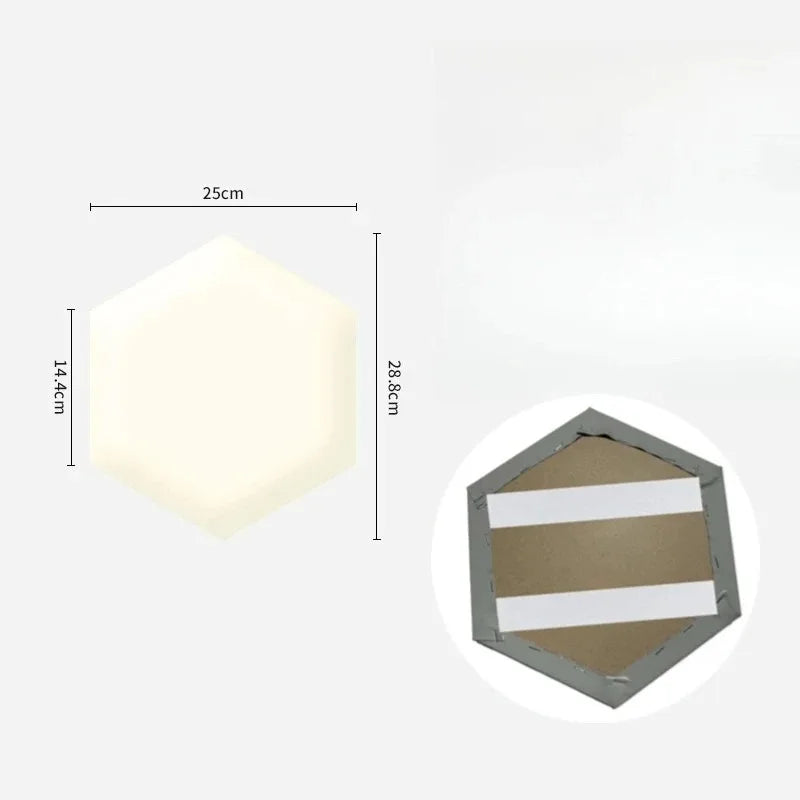 1Pc Hexagonal 3D Wall Stickers Upholstered Wall Panels Anti-Collision Peel and Stick Headboard Self Adhesive Leather Soft Bag