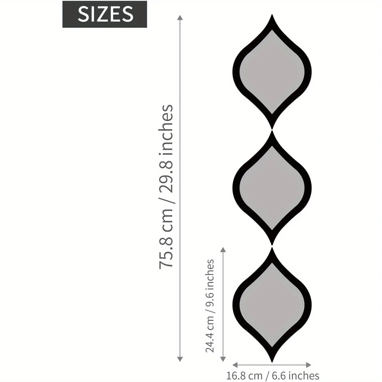 3Pcs Modern Tear Drop Mirror Wall Decor, Bedroom Living Room Decor Boho Moon Wall Decor Home Bedroom Decor Living Room Decor