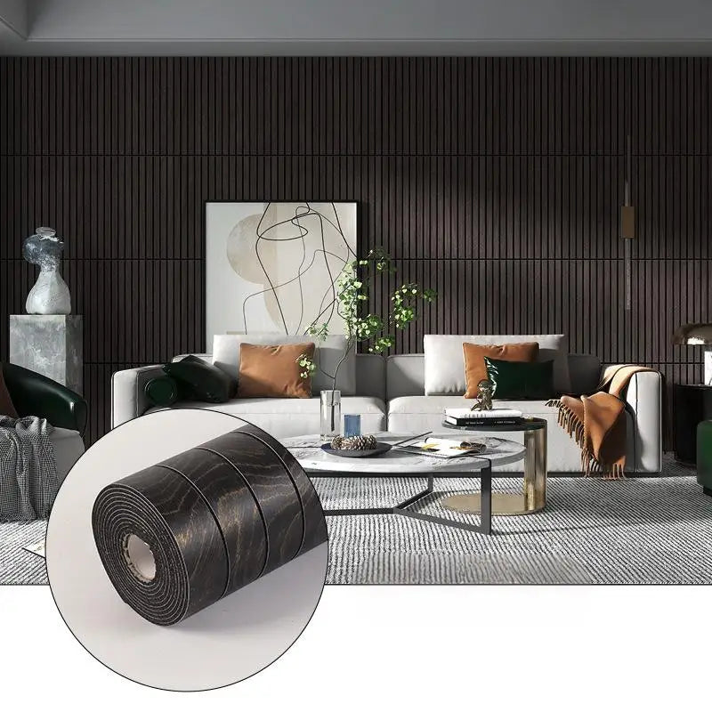 Kuujojo Wood Panel Peel & Stick Wallpaper, Striped Selfadhesive Faux Wood Grain Wall Covering, Easy Diyhome Decor 15.74X118 In