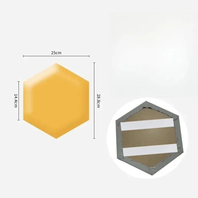1Pc Hexagonal 3D Wall Stickers Upholstered Wall Panels Anti-Collision Peel and Stick Headboard Self Adhesive Leather Soft Bag
