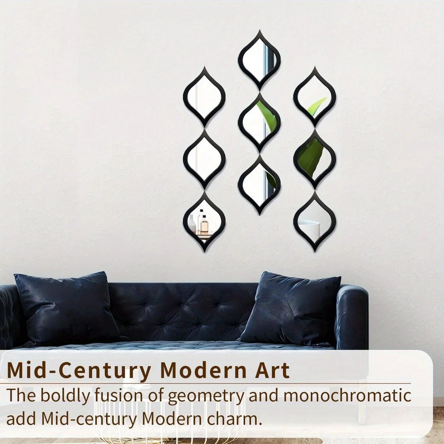 3Pcs Modern Tear Drop Mirror Wall Decor, Bedroom Living Room Decor Boho Moon Wall Decor Home Bedroom Decor Living Room Decor