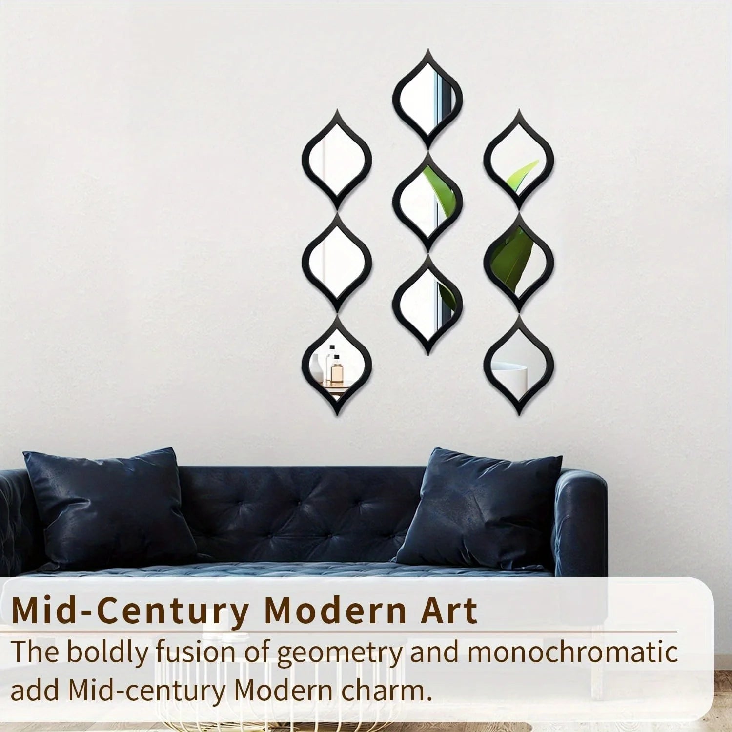 3Pcs Modern Tear Drop Mirror Wall Decor, Bedroom Living Room Decor Boho Moon Wall Decor Home Bedroom Decor Living Room Decor